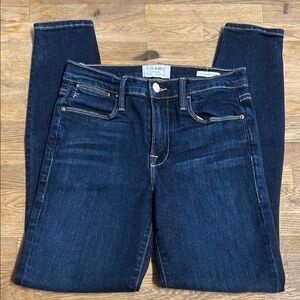 Frame Le High Skinny Crop Denim Women's Blue Jeans (26)